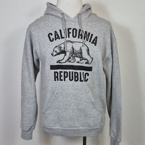 ARTIST UNION Clothing Co. Gray Long Sleeve Men's Hoodie CALIFORNIA REPUBLIC Med